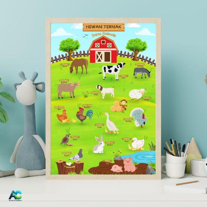 Gambar POSTER HEWAN | POSTER EDUKASI ANAK | POSTER HEWAN DARAT | HEWAN LAUT | HEWAN TERNAK |POSTER MURAH BERKUALITAS Stationery - HEWAN TERNAK dari Arraz Creative undefined Tokopedia