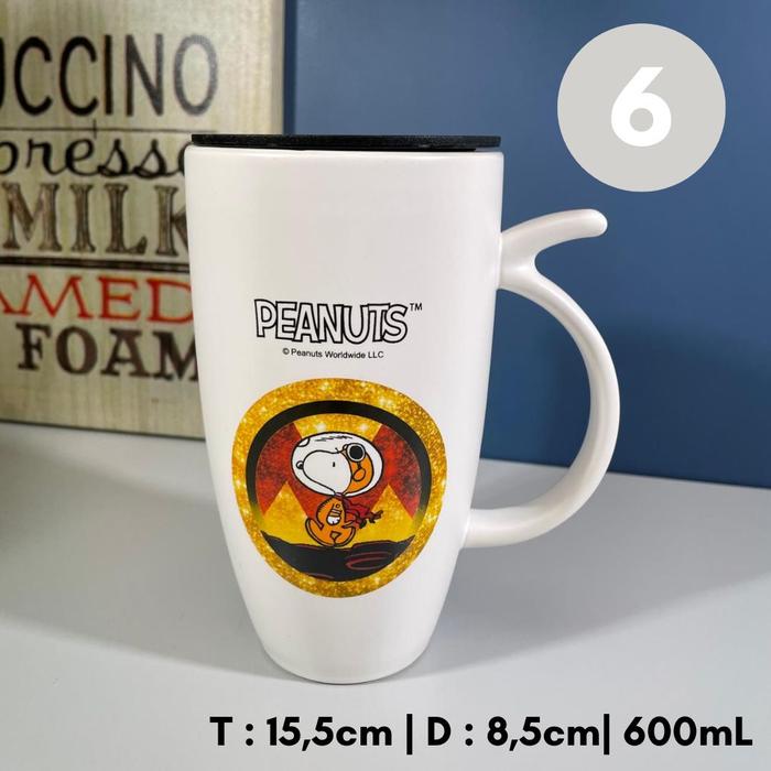 Gambar Mug Jumbo Keramik Snoopy  Cat Dogie Friends Teh Kopi Super Cute with Lids - SNOOPY-06 dari Mega Indo Grosir undefined Tokopedia