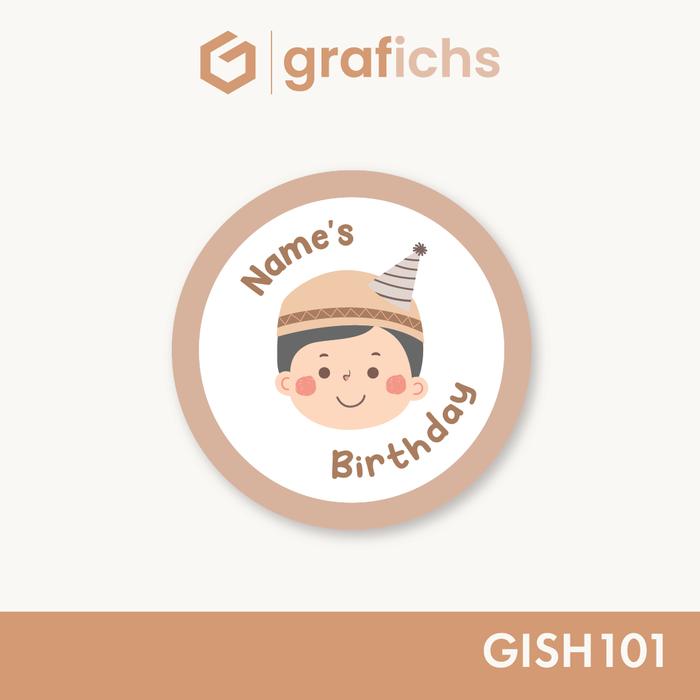 Gambar [54 Pcs] Stiker Bulat Ulang Tahun Birthday GISH101-110 by Grafichs - GISH101, 3 cm [54 pcs] dari Grafichs Kab. Bogor Tokopedia