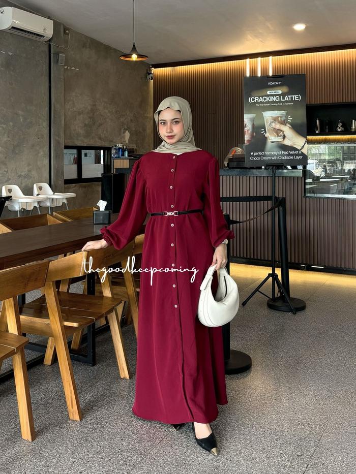 Gambar Gamis MAURA Wanita Model A Line Maxi Panjang Casual Pesta Pantai dengan Hijab Irise Korea untuk Besar Ukuran LD 70-115CM atau LD 115-125CM Crinkle Gamis Muslim Nyaman - all size, Hitam dari thegoodkeepcoming_NEW undefined Tokopedia