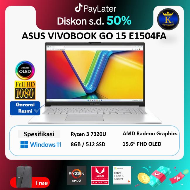 Gambar Laptop Asus VivoBook Go 15 OLED E1504FA Ryzen 3 7320U 8GB 512GB W11 - 8/256 | BLACK, Non Bundling dari Kingz Notebook undefined Tokopedia