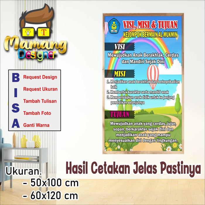 Gambar Spanduk banner Custom Visi Misi Sekolah Bagus Keren bb - 50x100 cm dari mamangdesigner undefined Tokopedia