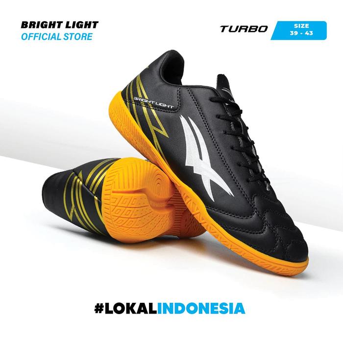 Gambar Sepatu Futsal Pria Original Bright Light BL Turbo Hitam Gold – Ringan, Nyaman, Anti Selip, Cocok Indoor & Rumput Buatan - Hitam Gold, 39 dari Bright light.id undefined Tokopedia