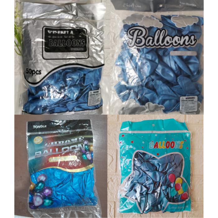 Gambar 50 pcs Balon Karet Latex Chrome 12inch Super Kilap Grosir per Pack Perlengkapan Dekorasi Pesta Ulang Tahun - Biru dari Goodiebag Unike undefined Tokopedia