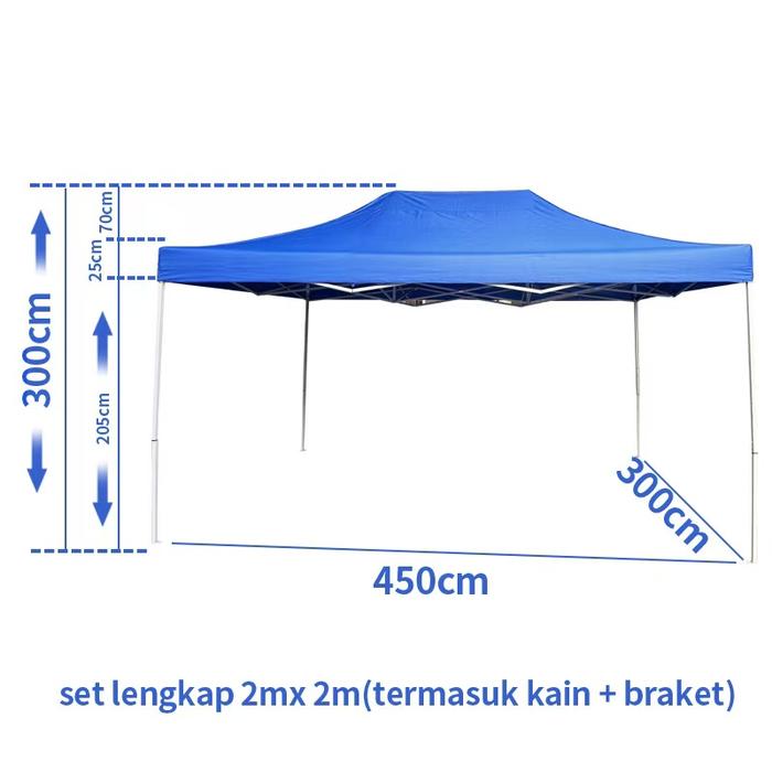 Gambar Tenda lipat besi tenda lipat 3x4.5, full set alat outdoor, tenda gazebo 420D, anti air dan panas - biru 3x4.5 dari ROYA MAKMUR undefined Tokopedia