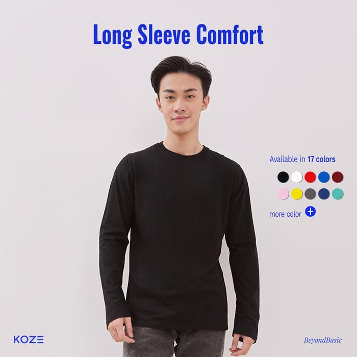Gambar Koze - Long Sleeve Premium Comfort Premium Combed 30S T-Shirt 1 Kaos Polos Baju Pria Katun Panjang - Black, XS dari koze shop undefined Tokopedia