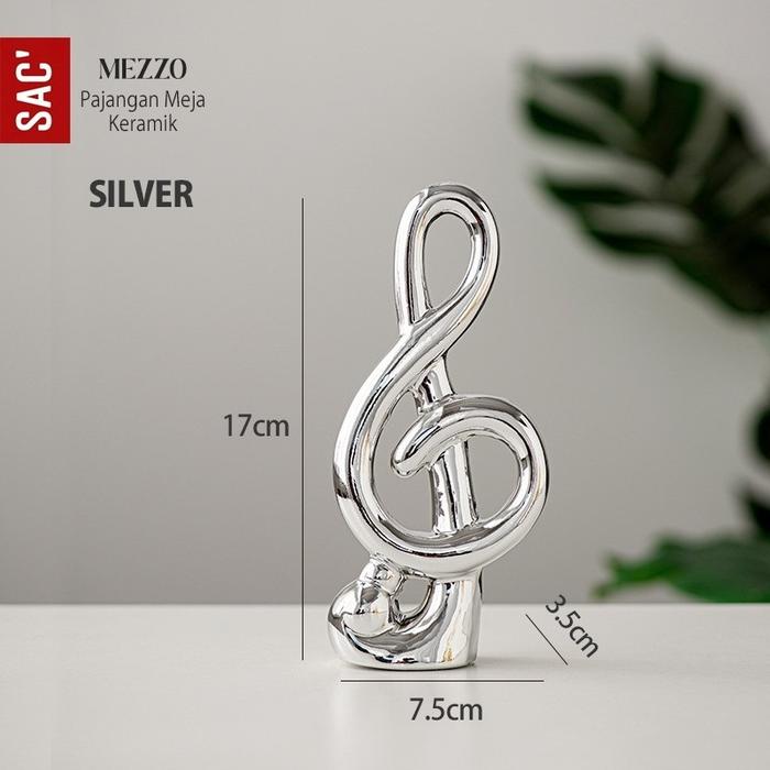 Gambar MEZZO Pajangan Ornament Meja Patung Keramik Musik Not Balok Dekorasi Hiasan Rumah Musical Notes Statue Home Decor Decoration Souvenir Suvenir Gift Hadiah Kado - SILVER dari Shop at Christine's undefined Tokopedia