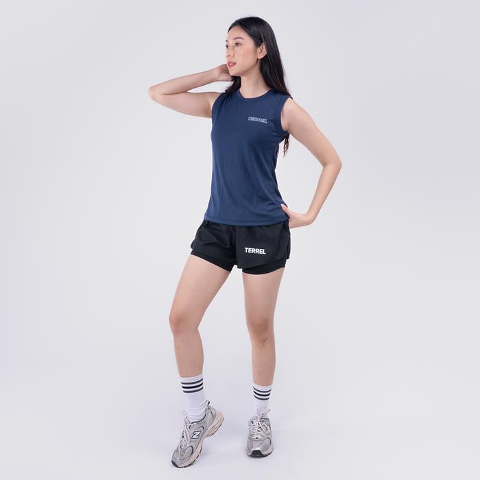 Gambar Terrel sportswear basic tanktop navy women dry fit running gym yoga kaos olahraga wanita Outdoor Pakaian - S dari Terrel Sportswear undefined Tokopedia