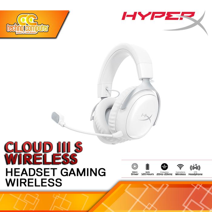 Gambar HEADSET HyperX Cloud III S Wireless - Gaming Headset Wireless - White dari Techno Computer Bali Kota Denpasar Tokopedia