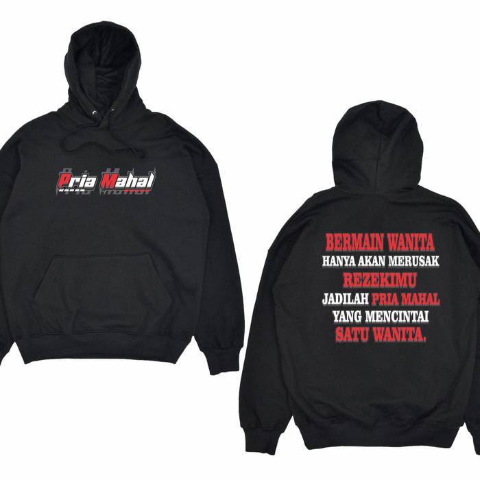 Gambar JAKET HOODIE KATA KATA JADILAH PRIA MAHAL YANG MENCINTAI SATU WANITA BIG SIZE JUMBO - HITAM, M dari WILDAN APPAREL undefined 4 Tokopedia