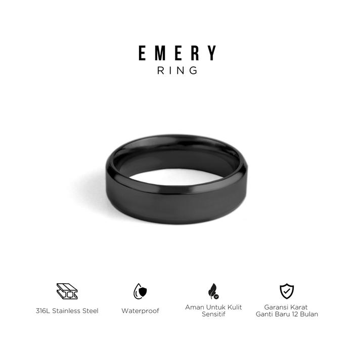 Gambar PROJECT NINETYSEVEN - EMERY Ring - Cincin Pria Wanita, Mewah, Anti Karat, Basic (BELI 3 GRATIS 1) - Black, 6 dari projectninetyseven Kota Administrasi Jakarta Barat Tokopedia