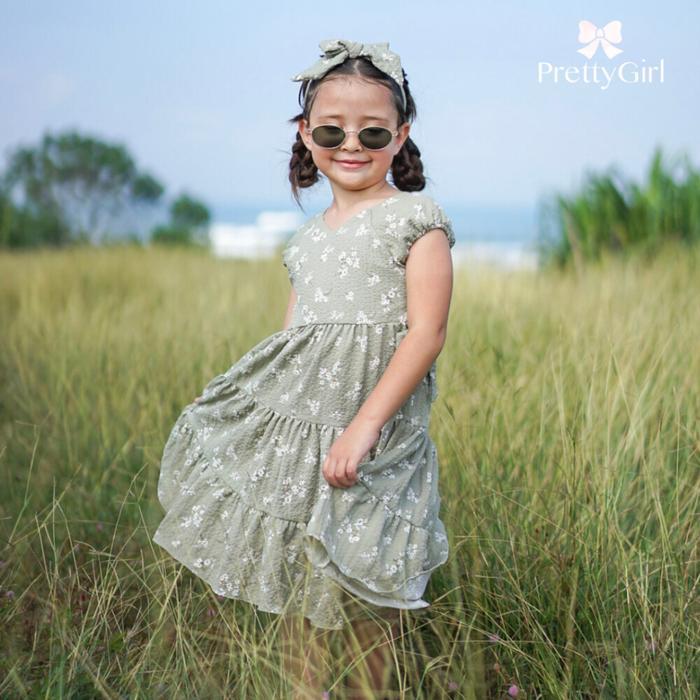 Gambar Pretty Girl - Maisy Casual Dress Pink Mini Dres Kasual Anak Perempuan / Baju Terusan Tanpa Lengan - (New) Green Flower, 6 tahun dari Pretty Girl Dresses undefined Tokopedia