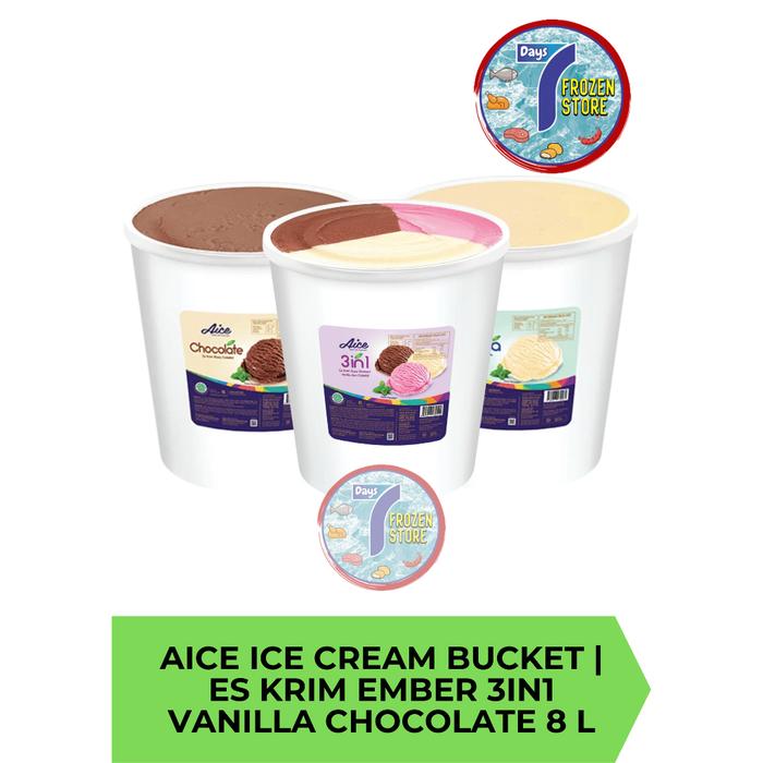 Gambar AICE ICE CREAM BUCKET | ES KRIM EMBER 3IN1 VANILLA CHOCOLATE 8 L dari Buy fj undefined Tokopedia
