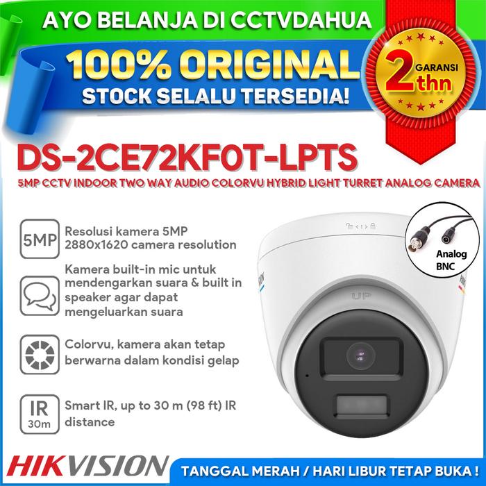 Jual HIKVISION DS-2CE72KF0T-LPTS 5MP CCTV INDOOR TWO WAY AUDIO