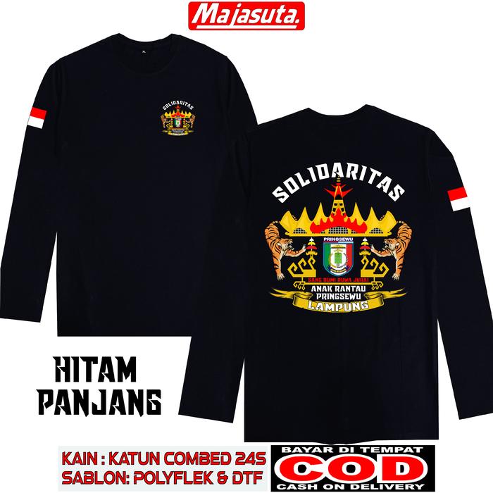 Gambar KAOS SOLIDARITAS RANTAU PRINGSEWU LAMPUNG BAHAN KATUN COMBET 24S BISA COD KAOS KEREN KAOS DISTRO SABLON DTF - HITAM PANJANG, XL dari majasuta.co undefined Tokopedia