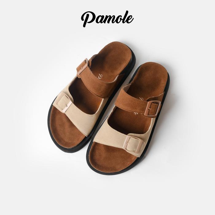 Gambar Pamole - Sandal Wanita Kekinian Sendal Wanita Sandal Flat Wanita - Izara Series Selop Cewek - Coklat Cream, 36 dari Pamole_NEW undefined Tokopedia