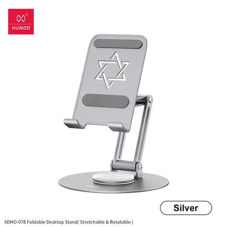 Gambar XUNDD Holder Ponsel Putar 360 Derajat Bisa Naik Turunkan Adjustable Foldable Steel  Bahan Baja Karbon Warna Gray & Silver Portabel dan Anti-selip - [SILVER]Phone Holder Adjustable 360 Derajat Rotate dari XUNDD Indonesia undefined Tokopedia