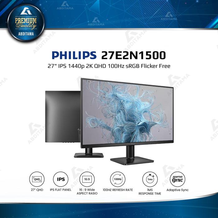 Gambar Monitor LED Philips 27E2N1500 27" IPS 1440p 2K QHD 100Hz HDMI 2.0x2 DP 1.2x1 sRGB Flicker Free Built for precision This monitor is packed with features that allow you to work with absolute precision - 27E2N1500, Seller dari Abditama Official undefined Tokopedia