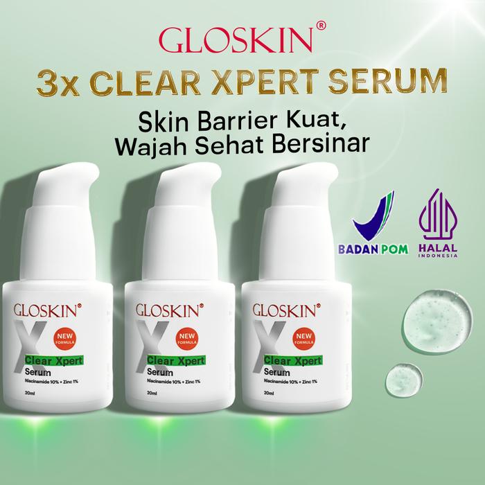 Gambar [DOKTIF APPROVED - Eks.Live] [GLOSKIN] Clear Xpert Serum Niacinamide + Zinc  - Mengontrol Sebum Menyamarkan Noda Hitam Memperkuat Skin Barrier - Clear Xpert Twin dari Glowing Skin is Gloskin undefined 4 Tokopedia