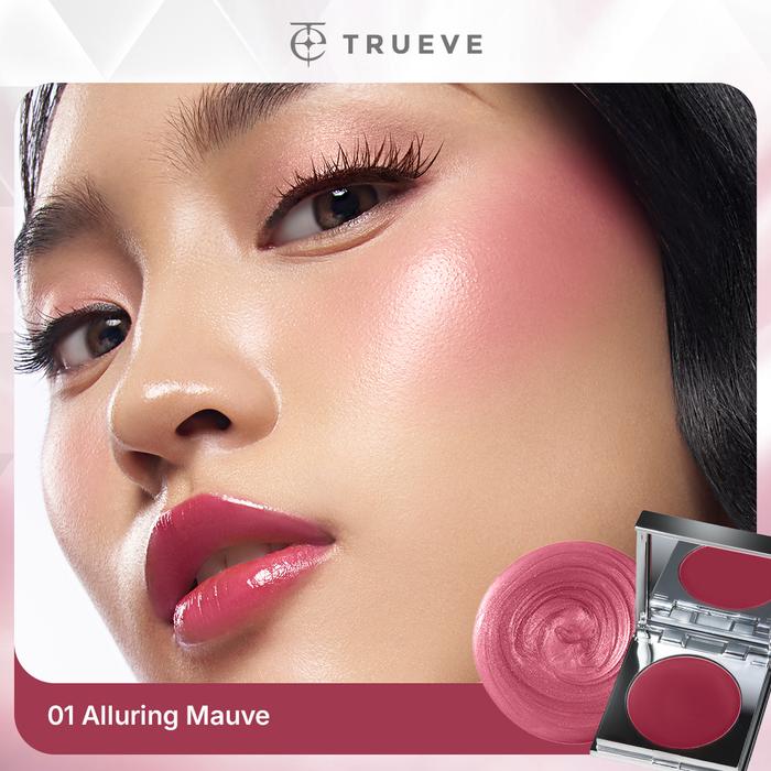 Gambar TRUEVE Rosy Melted Cream Blush - Cream to Powder Blush Merona Lembab Mudah di Blend Velvet Finish - 01 Alluring Mauve dari Trueve.id undefined Tokopedia