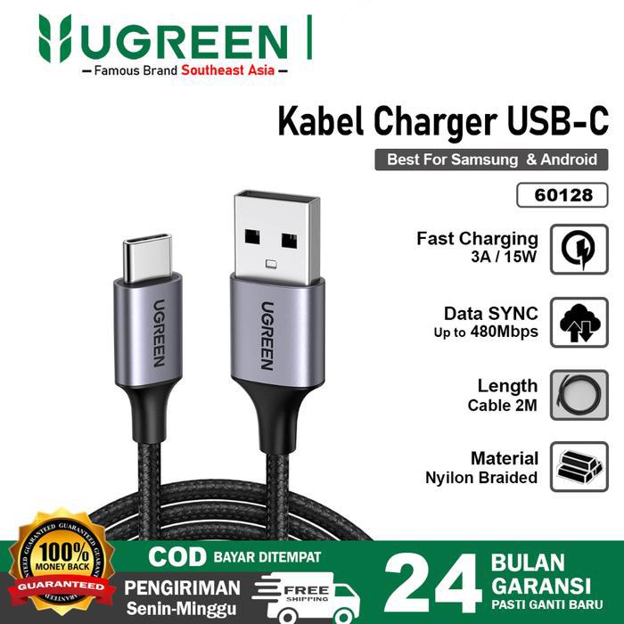 Gambar UGREEN Kabel Data USB Type C Fast Charging Max 3A for Samsung Oppo Vivo Mi Realme Infinix Etc - 60128 NYLON 2M dari Starcomp Solo undefined Tokopedia
