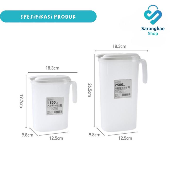Gambar [SH] COD Water Jug Botol Kulkas 2500ml BPA Free | Botol Minum Botol Kulkas | Teko Air Plastik - 2500 ml dari saranghaeindonesia_NEW undefined Tokopedia