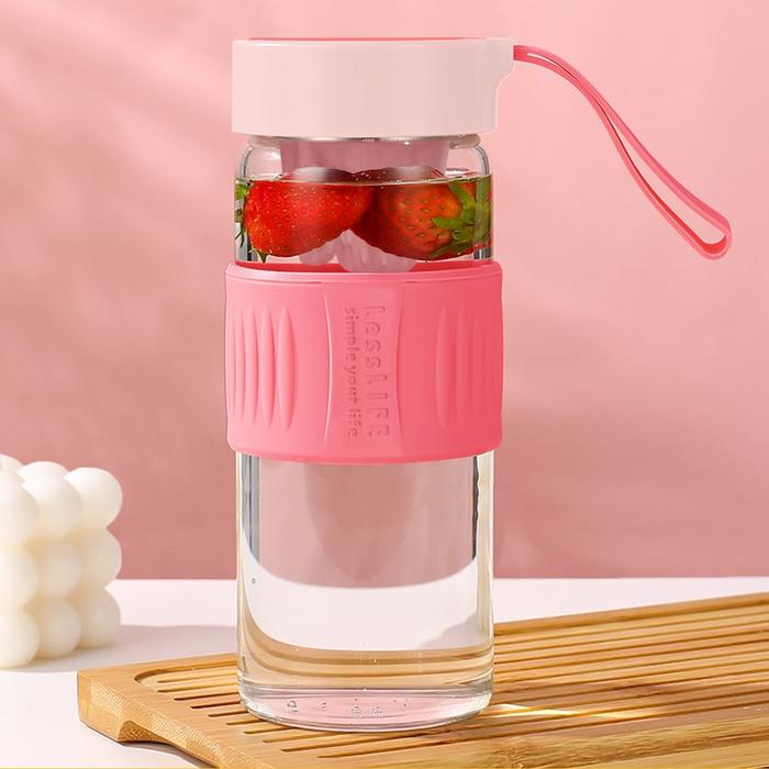 Gambar YH-8037 -InfuseEase 620ml – Botol Minum Estetik + Infuser Buah Anti Tumpah Tas Bottles Minuman Water - Pink dari Hydrate Bottle Kota Administrasi Jakarta Utara Tokopedia