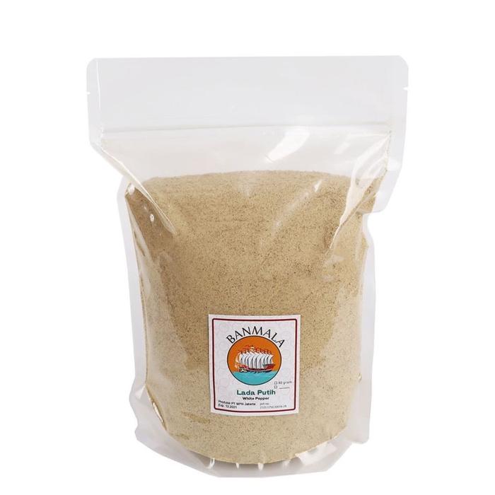 Gambar Lada Hitam & Lada Putih PREMIUM BANMALA 1kg  Kemasan Pouch Spices Biji Bubuk untuk Steak Kepiting Salad Bakmi Seafood Sup - Lada Putih Bubuk 1kg dari Spatoola undefined Tokopedia