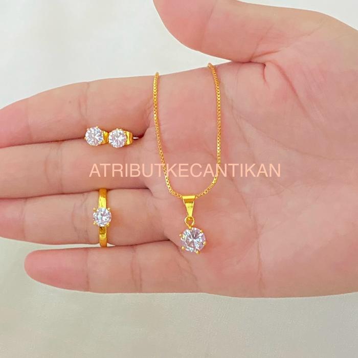 Gambar Set Perhiasan Permata Warna Kuning 24 k Terbaru dari ATRIBUTKECANTIKAN undefined Tokopedia