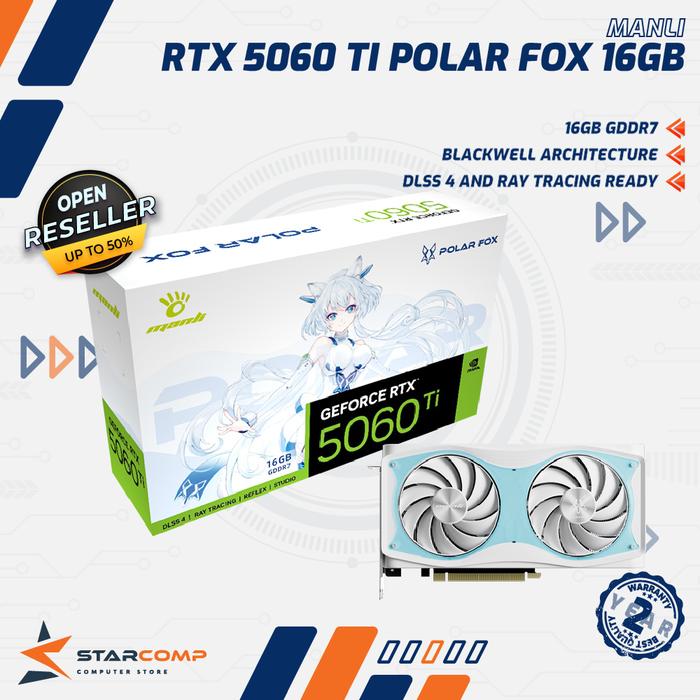 【新品未開封】Manli PolarFox RTX 5060 Ti 16G OC 新品未開封】Manli PolarFox RTX 5060 Ti 16G OC 新品未開封】Manli