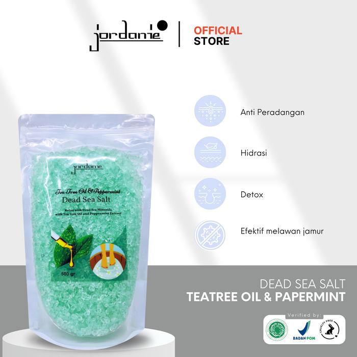 Gambar Jordanie Dead Sea Salt Teatree Oil & Peppermint - 250gr Scrub Kaki - TEATREE & PEPPERMINT dari JORDANIE undefined Tokopedia