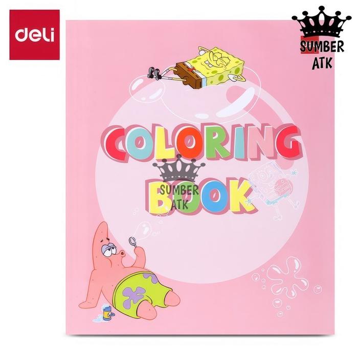 Gambar Deli Children Coloring Book / Buku Mewarnai Anak Spongebob 12 Lembar Kertas Tebal EN50 ~ 55 - Kecil Pink dari SUMBER ATK undefined Tokopedia