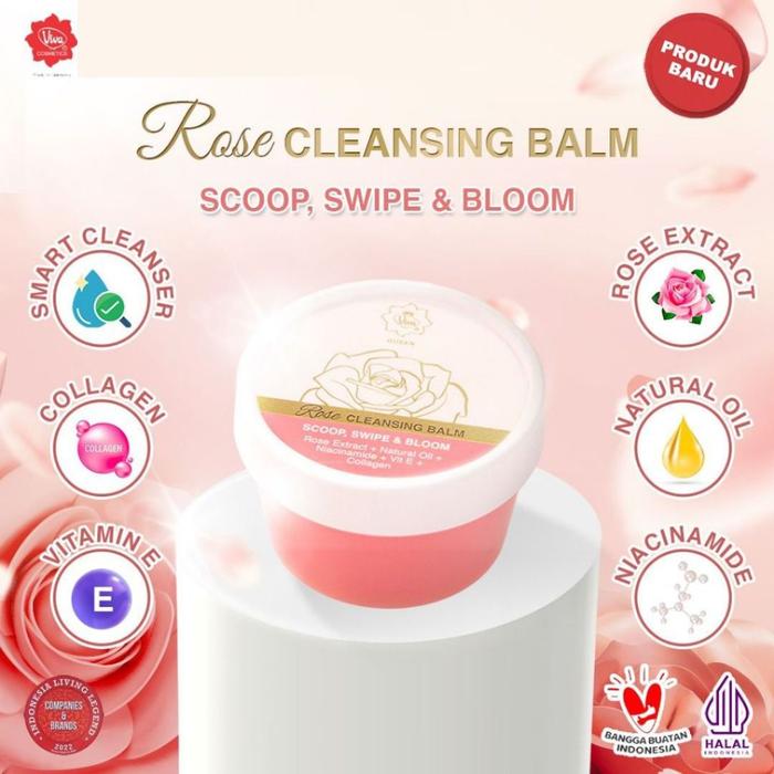 Gambar Viva Queen Rose Cleansing Balm (DEEP CLEANSING MAKEUP REMOVER) with NIACINAMIDE, Rose Extract, VIT E & Collagen (50 gr) dari T.Glamz undefined Tokopedia