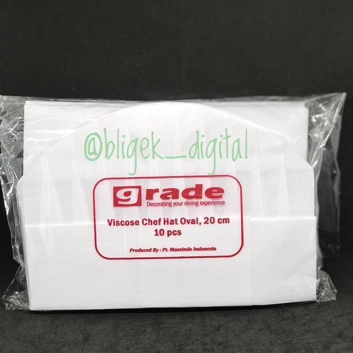 Gambar Topi Koki Oval Viscose Tinggi 20 cm (isi 10 pcs) merk GRADE dari Bligek Digital Indonesia undefined Tokopedia