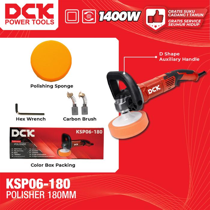 Gambar DCK Mesin Polisher / Mesin Poles 180mm KSP06-180 dari DCK Power Tools Indonesia undefined Tokopedia