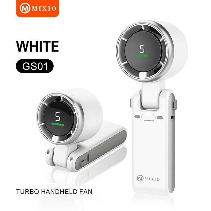 Gambar MIXIO GS-01 Kipas Angin Turbo Strong Portable Handheld Rechargeable High Speed 15000RPM - White dari MIXIO Audio undefined Tokopedia