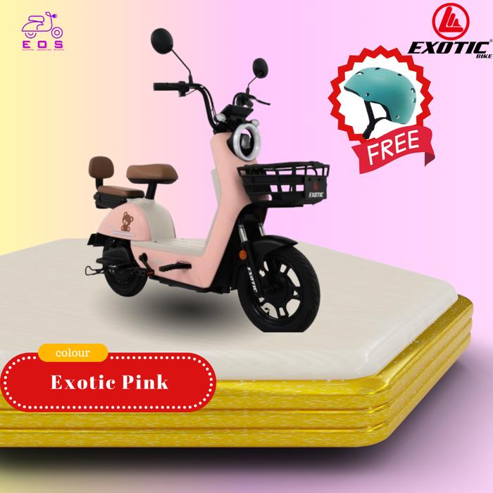 Gambar Sepeda Listrik Exotic EV928 - Power 500 Watt - exotic pink dari EOS Bike undefined Tokopedia