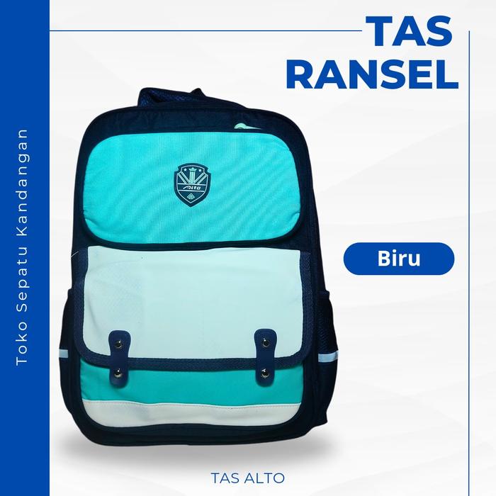 Gambar Tas Ransel Alto Backpack Anak-Anak TK SD SMP Laki-Laki Perempuan Cewek Cowok Pria Wanita Original Fashion Motif tasanak import - Biru dari Toko Sepatu Kandangan undefined Tokopedia