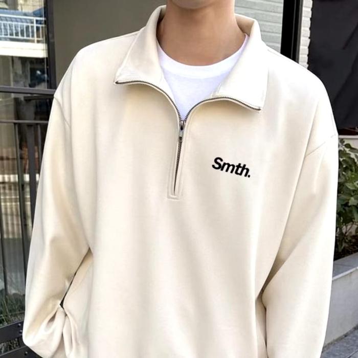 Gambar sweater rugby pria smth sweater half ziper sweater unisex - creem, M dari Alysafashion undefined Tokopedia