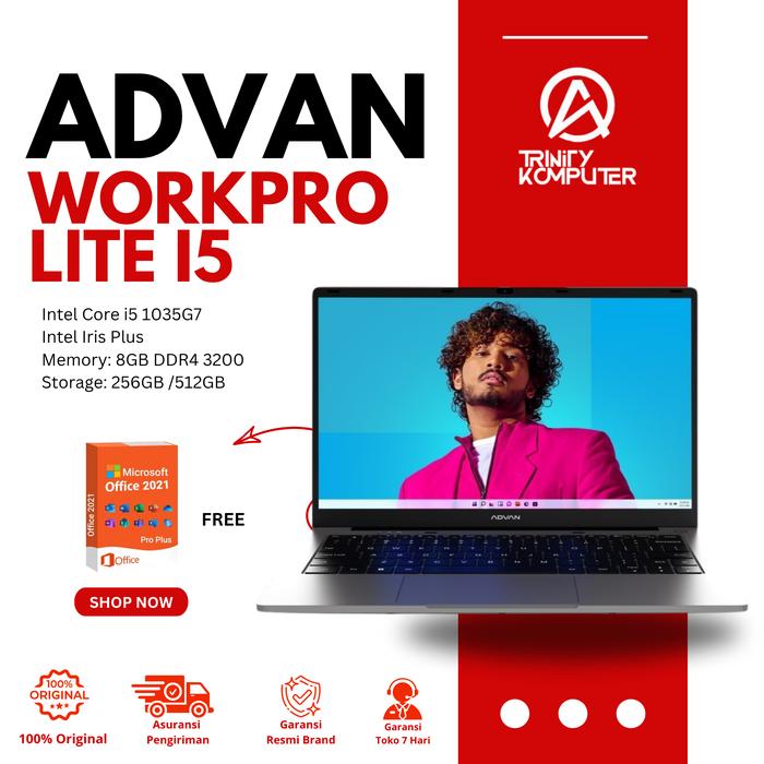 Gambar Advan Laptop WorkPro Lite i5-1035G7 RAM 8GB 512GB SSD 14" FHD Work Pro Lite - 256GB, Non Bundle dari Atrinity_NEW undefined Tokopedia