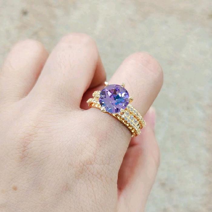 Gambar cincin batu permata terbaru - gold batu ungu, 9 dari Maulida Collection 01 undefined 5 Tokopedia