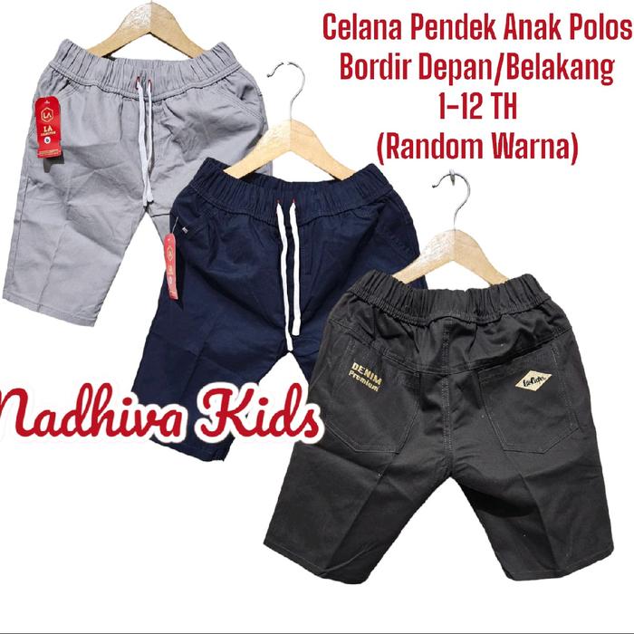 Gambar Paket Harian 3pcs100Ribu Celana Pendek Polos Anak Cowok  1-12 Tahun (Random Warna) - 3pcs3WarnaBerbeda Random, Size 2 1-2 TH dari Nadhiva kidsStore undefined Tokopedia