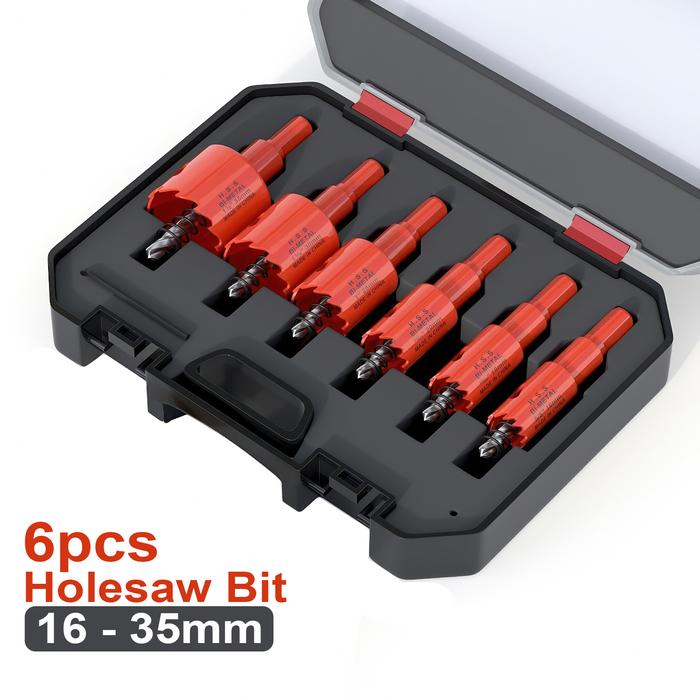 Gambar ALLEFIX Set Mata Bor Hole Saw 6Pcs 16-35MM Baja HSS & M42 Kekerasan Tinggi Cocok untuk Kayu PVC dan Gipsum - 6910 - 6910 dari ALLEFIX Kota Surabaya Tokopedia