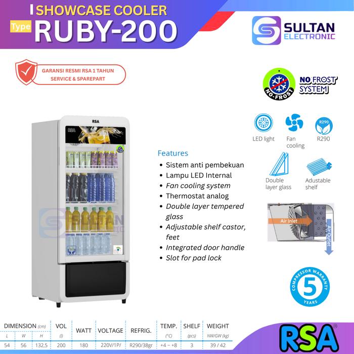 Jual RSA SHOWCASE DISPLAY COOLER / KULKAS DISPLAY RUBY-200 / RUBY-240 ...