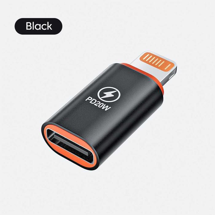 Gambar OLAF OTG USB Type C to Lightning Adapter Converter Fast Charge PD 20W - OL20 Kabel Plastik Charger Adaptor - Hitam dari Waldani undefined Tokopedia