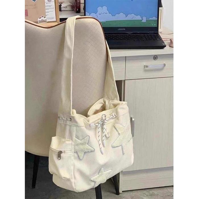 Gambar CINDY - Shoulder + Tote Bag | Tas Selempang & Bahu Wanita Import Kuliah Kantor Kondangan Corduroy Simple Aesthetic Korean Style | Flowery Mango dari Flowery Mango undefined Tokopedia