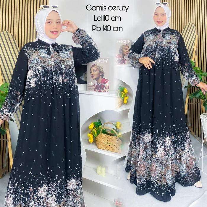 Gambar SATUAN GAMIS/MIDI DEWASA TANPA HIJAB BAHAN CERUTY BABY DOLL  CO SESUAI KODE - G62 dari Atep collection 2 undefined Tokopedia