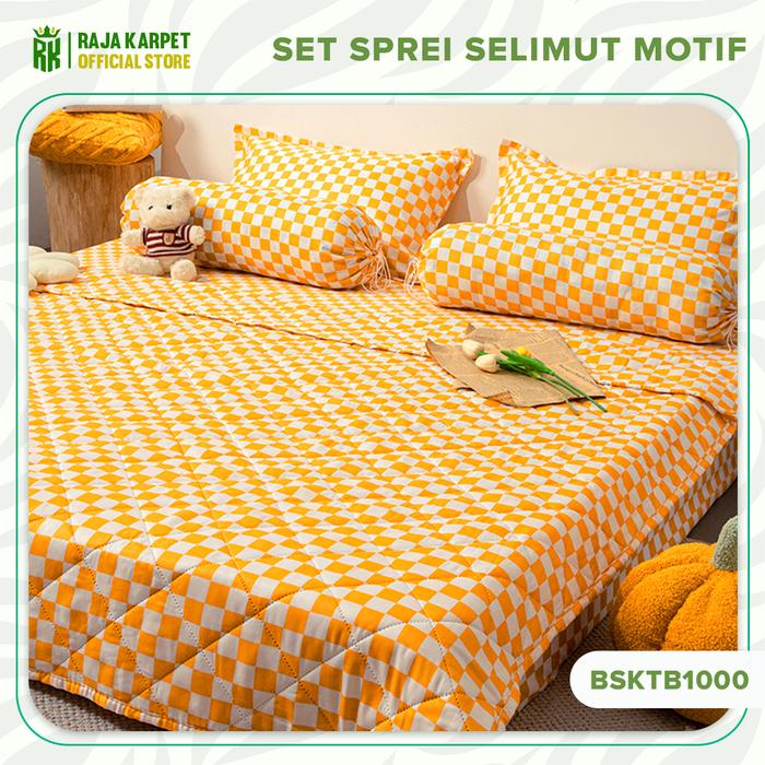 Gambar RAJA x NANA.HOME Sprei Set Sarung Bantal Guling & Selimut (Bedcover) Estetik - BSKTB1000, 120X200CM   dari Raja Karpet_NEW undefined Tokopedia