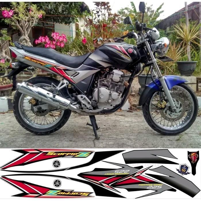 Gambar STRIPING STIKER MOTOR YAMAHA SCORPIO Z 225 2005 SILVER HITAM FULLSET MOTORCYCLE TERMURAH dari DEXICO undefined Tokopedia