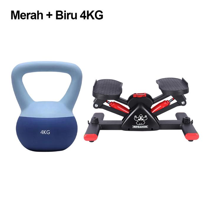 Gambar [Paket Waktu Terbatas] RIFOAMXN Promosi Combo V Stepper dan Kettlebell RIFOAMXN Ayo Beli Stepper Stepper v stepper V Stepper Promosi Kaki Kebugaran Senaman Kaki Gym & Kebugaran stepper - Merah(Free tali penarik)+Kettlebell Biru 4KG dari XMVP.ID undefined Tokopedia